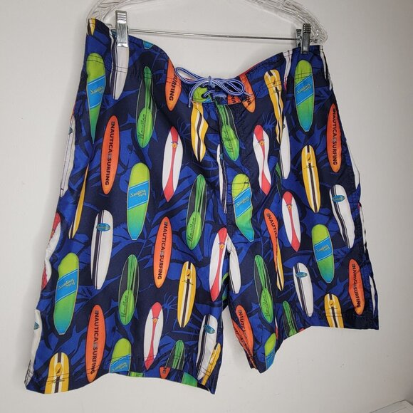 Nautica Mens Board Shorts Swim Trunks Size 38W Surf Beach 10” Inseam - Picture 2 of 10